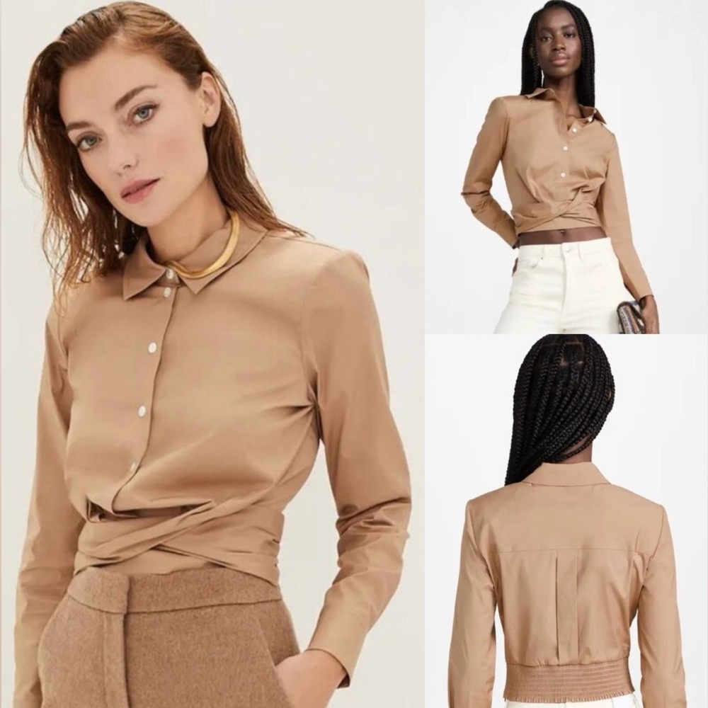 BNWT! Veronica Beard Vecroy Crop Button Up Shirt SZ. 10
